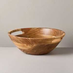 Bol à salade en acacia véritable, accessoires de cuisine, résistant au lave-vaisselle, bols de service pour aliments avec cuillères, réutilisable, style japonais, bol à pâtes - Product Image 2