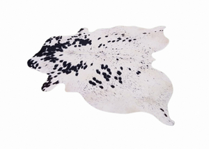 Tapis en cuir de vache noir et blanc, peau de vache naturelle avec poils, tapis en cuir véritable pour salon, chambre à coucher, décoration intérieure, vente en gros - Product Image 4