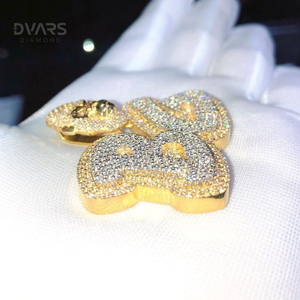 Pendentif Lettre Prénom Rond en Moissanite VVS, style Hip Hop Bling, testé au diamant, en Argent Sterling 925, Luxe - Product Image 6