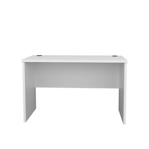 <b>White</b> Minimalist Home Office <b>Computer</b> <b>Desk</b> with Cable Management Feature - Product Image 3