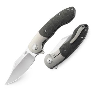 Couteaux pliants de luxe avec lame à motif ondulé unique, incrustation décorative sur la poignée et mécanisme de pliage fluide pour un transport facile dans la poche - Product Image 6