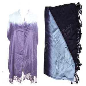 Elegant Jacquard Shawl Plain Shade Pashmina Ombre Print Tie Dye Scarf for Women Soft Warm Lightweight Luxury Winter <b>Wrap</b> Stole - Product Image 3