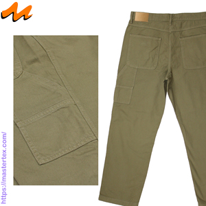 MASTER TEXTILE Pantalon de travail pour homme, respirant, coupe large, 100% Coton, taille mi-haute, fermeture boutonnée, avec poche porte-outils à boucle et poche pocheuse - Product Image 4