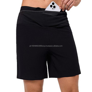 Pantalones cortos para correr tejidos sin costuras para hombre, pantalones cortos de gimnasio transpirables ligeros de nailon, pantalones cortos activos con logotipo personalizado - Product Image 6