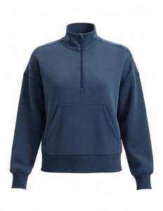 Sweat-shirts à capuche pour femmes en coton 100% de qualité supérieure, coupe ample, épais, respirants, doublés, pour l'hiver, avec col montant et impression en relief - Product Image 4