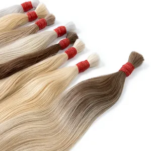 Extensiones de Cabello Humano Rubio Remy, Cabello Liso Natural en Paquetes, Textura Suave y Sedosa para Tejer Pelucas - Product Image 2