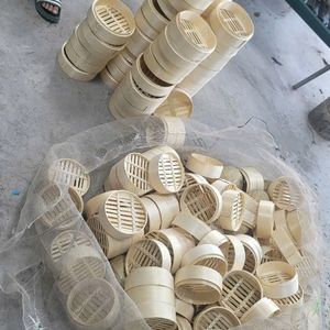 HIGH QUALITY Sustainable 2-Layer Bamboo Food Steamer <b>Basket</b> Glass-Embedded Stainless Steel Cover Safe Steam Cookware For Gas - Product Image 5