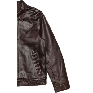 Veste d'hiver en cuir 100% de qualité supérieure pour hommes, fermeture éclair avec logo sur le devant, imperméable, coupe-vent, doublure en laine chauffante, OEM - Product Image 4