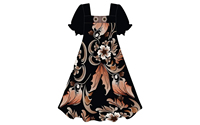 Robes Mumu personnalisées en gros avec col et manches bouffantes, imprimées, longueur ras du sol, grandes tailles pour femmes