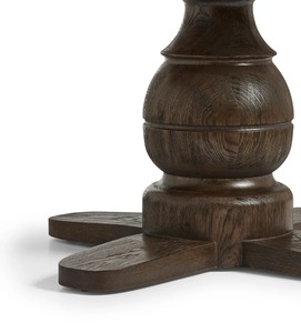 Modern Classic Solid Wood <b>Round</b> Dining <b>Table</b> with Unique Pedestal Base Dark Finish for Dining Room Restaurant Hotel Project - Product Image 5