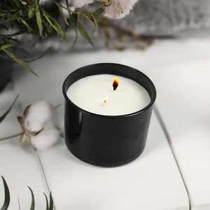 Stainless Steel Black Powder Coated Candle Holder <b>Jar</b> With <b>Lid</b> In Customize Size For Home Decorative Candle <b>Jar</b> Candle Holder - Product Image 4