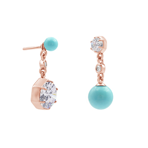 Fashionable Natural White Topaz & Turquoise Gemstone Prong Setting Drop <b>Earring</b> Solid 925 Sterling Silver <b>Fine</b> <b>Earring</b> For Women - Product Image 6