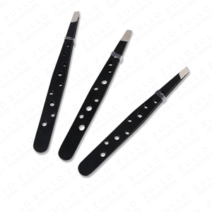 Custom Color Stainless Steel Eyebrow Tweezers 9 Hole Design Precision Beauty <b>Tool</b> Custom Logo Private Label - Product Image 2