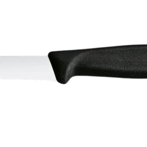Black Handle Serrated Utility <b>Knives</b> Stainless Steel Sharp Blade Kitchen Slicing <b>Knives</b> for Tomato Fruit Vegetable <b>Bread</b> - Product Image 4
