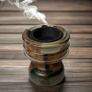 Brûleur à encens Royal Sandcrest fait à la main en résine époxy et bois d'acacia, support à oud design pour la décoration de la célébration du Ramadan - Product Image 3