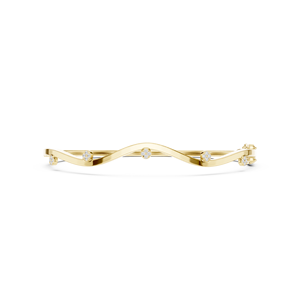 Yellow Gold Lab Grown Diamond Wave <b>Bangle</b> <b>Bracelet</b> for Women Luxury Fine Jewelry Elegant Designer <b>Bracelet</b> - Product Image 2
