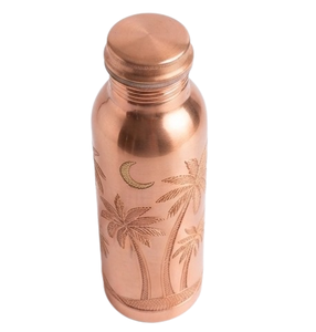 Best Quality Embossed Design Leaf Medium Size Decorative <b>Metal</b> Copper <b>Water</b> Kitchenware Copper <b>Bottle</b> Drinkware - Product Image 4