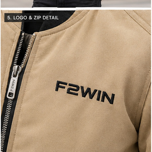 เสื้อแจ็คเก็ตบอมเบอร์ฤดูหนาวสำหรับผู้ชาย Force 2 Win บุขนแกะ กันลม ระบายอากาศได้ดี ซิปหน้า คอวี สีพื้น ปรับแต่งได้ - Product Image 5