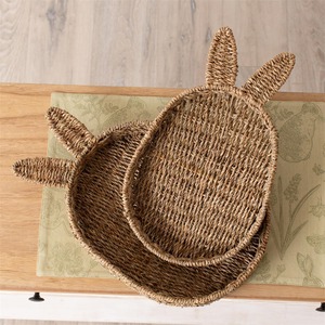 Assiettes en jonc de mer naturel pour la décoration de table, ensemble d'assiettes en jonc de mer faites à la main, décoration de Pâques - Product Image 2