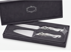 Stainless Steel Cake Knife And Server Set With <b>Floral</b> Handle Design 2-Piece Modern Flatware Dishwasher Safe For Party And Hotel - Product Image 4