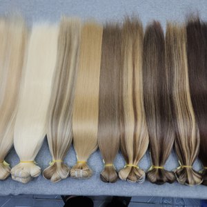 Trama de pelo de bebé 100% cabello humano hueso recto donante único colores claros de moda estándar de exportación - Product Image 2