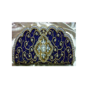 Luxury Fashion Crystal Beaded Envelope <b>Clutch</b> Bag New Design Silk and Fabric Handbag At Best Price - Product Image 6