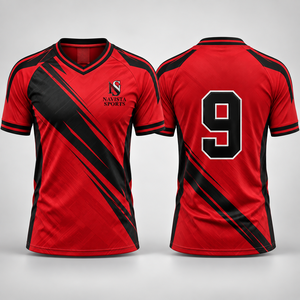 เสื้อฟุตบอลผู้ชายสีม่วงดำ ยี่ห้อ Navista Sports คอวี แขนสั้น ระบายเหงื่อได้ดี ทรงสปอร์ต สำหรับทีม - Product Image 2
