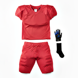 Vêtements de sport marron, uniforme de football américain, chemise à manches courtes, vêtements de sport de sécurité professionnels, nom d'équipe personnalisé, 100% polyester - Product Image 2