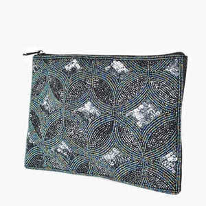 Monedero morado con cuentas y diseño de tigres amarillos, cierre de cremallera, estilo creativo hecho a mano, tamaño mini unisex - Product Image 4