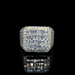 Anillo de Lujo con Incrustaciones de Diamantes Moissanite, Estilo Hip Hop, Cuadrado, Plata 925, Unisex, para Regalo - Product Image 2