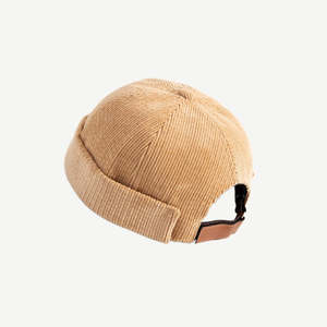 Gorro Docker de Pana Personalizado, Sin Visera, Transpirable, Impermeable, Estilo Vintage, con Borde Enrollado, Correa Ajustable, Gorro Beanie, Venta al Por Mayor OEM, Unisex - Product Image 2