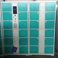 Casiers de stockage intelligents personnalisés en métal, 24 portes, casier à colis, système intelligent, acier, empreintes digitales, plage, supermarché, armoire