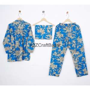 Nueva Llegada, Pijamas de Lujo de Invierno con Estampado Floral, 100% Algodón Puro, Conjunto de Camisa y Pantalón, Suave, Liso, Transpirable y de Secado Rápido para Mujer - Product Image 4