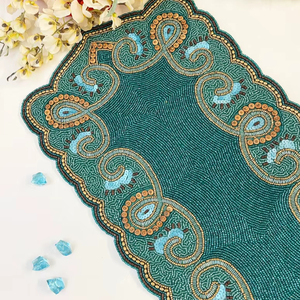 Handmade bead table runner, beaded runner - Product Image 1