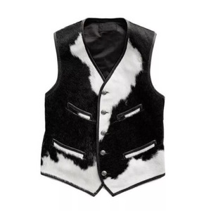 Chaleco de Pelo de Vaca Personalizado OEM para Hombre, Chaqueta de Cuero Genuino Natural sin Mangas, Chaleco Vaquero para Montar a Caballo - Product Image 3