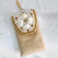 Dragonne de téléphone perlée personnalisée au design original, faite à la main avec perles de rocaille, compatible iPhone et Samsung, émail de poterie artisanal