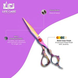 กรรไกรตัดผมมืออาชีพ หลายสี คุณภาพเยี่ยม ด้ามจับลายมังกร กรรไกรตัดผมญี่ปุ่น ผลิตโดย Life Care Ins - Product Image 4