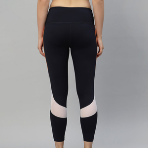 Leggings de yoga pour femmes, taille haute, longueur cheville, couleur personnalisable, bande latérale, blocs de couleur, extensibles dans quatre directions, Spandex/Nylon, séchage rapide - Product Image 2