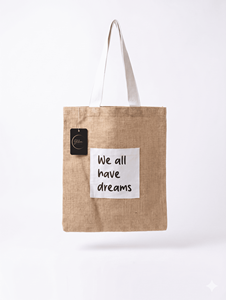 Sacs fourre-tout de plage et d'épicerie en jute naturelle à motif lettres, robustes, avec poignées plates, fabricant OEM, logo personnalisé imprimé, promotionnels - Product Image 1