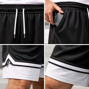 Custom Logo Men's Double <b>Layer</b> Basketball Shorts Mesh Breathable Sports Gym Training Shorts Wholesale - Product Image 6