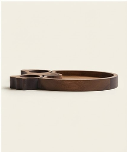 Assiette de service en bois d'acacia faite à la main en forme de hibou avec compartiment pour les sauces, pour les collations de fête, design de dessin animé, vaisselle et assiettes - Product Image 6