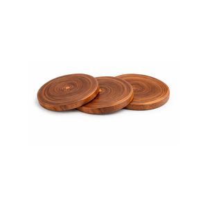 Juego de Posavasos Redondos de Madera Papdi Hechos a Mano, Modernos, Duraderos, No Tóxicos y Biodegradables para el Hogar, la Oficina o el Café - Product Image 2