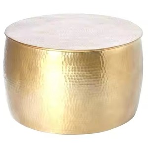 Mesa de centro de metal con marco de cesta abierta y listones dorados de estilo antiguo, muy vendida, para estudio moderno, mesa de centro para decoración de hotel - Product Image 3