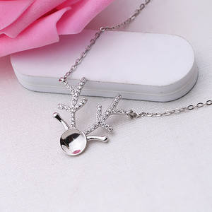 Collar con Colgante de Astas de Alce de Plata S925 Hecho a Mano, DIY, 8-10 Cuentas de Cera de Abeja, Nuevo, 320 Accesorios de Perlas, Colgantes y Dijes de Moda - Product Image 5