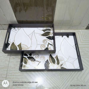 Bandejas Rectangulares de Madera Pulida Marrón para Servir, con Asas de Diseño Tallado a Mano de Alta Resistencia, para Mesa de Comedor en el Hogar o la Cocina - Product Image 6