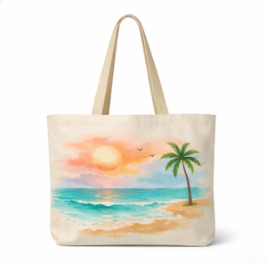 Sac fourre-tout en toile de qualité supérieure, personnalisé, moyen, avec poignée épaule, réutilisable, pour la plage, pour femmes. - Product Image 5