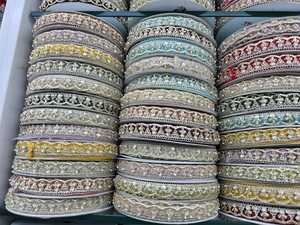 Rouleaux de dentelle brodée Zari métallique exquise de qualité supérieure, garniture de style traditionnel, pour vêtements de mariée ethniques, couleur personnalisée, chaussures - Product Image 6