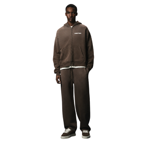 Ensemble de survêtement pour homme avec sweat à capuche zippé et pantalon droit, coupe décontractée, tenue décontractée deux pièces, étiquette personnalisée, OEM ODM, vente en gros - Product Image 1