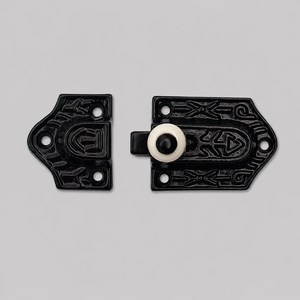 SUBHAM Loquet décoratif vintage en métal noir pour armoire, serrure de porte de placard antique, quincaillerie rustique pour meubles - Product Image 2
