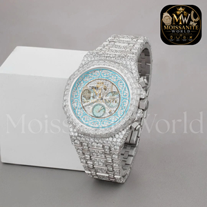 Diamond Dial Quartz Chronograph Watch Stainless Steel Bracelet <b>Wristwatch</b> Date Display Luxury Dress Wrist Watch For Party - Product Image 3